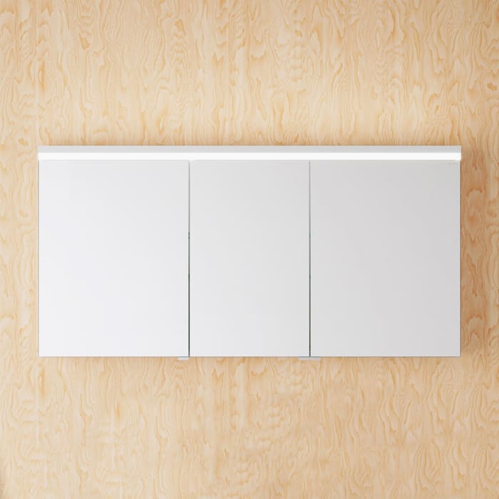 burgbad Lin20 Spiegelschrank mit LED-Beleuchtung, 140 cm, 3 Spiegeltüren, links