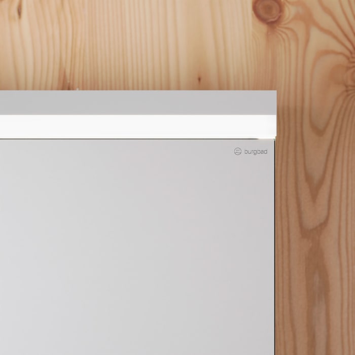 burgbad Lin20 Spiegelschrank mit LED-Beleuchtung, 140 cm, 3 Spiegeltüren, links, mit Waschtischbeleuchtung