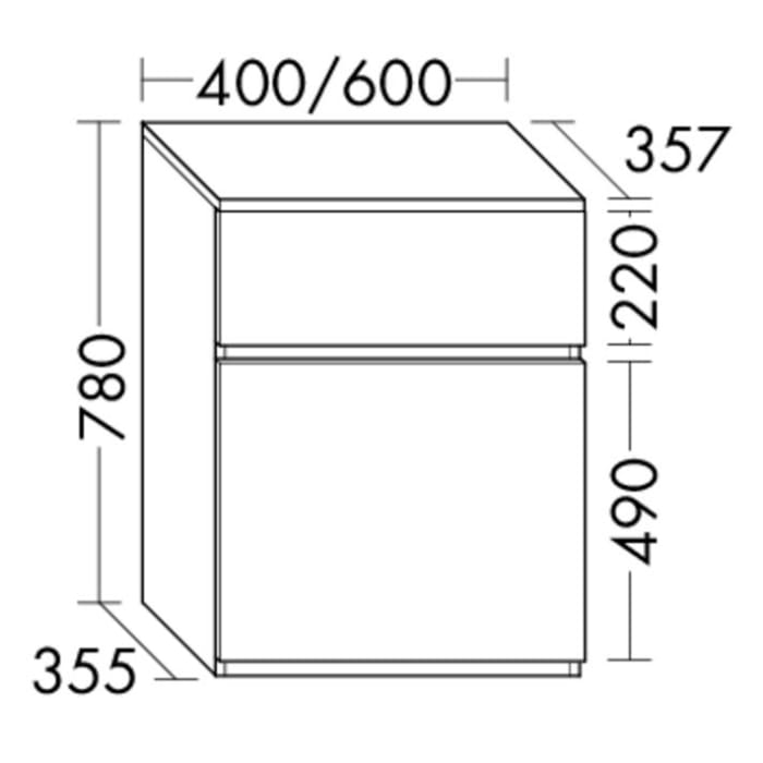 burgbad Lin20 Unterschrank 40 cm, 1 Auszug, 1 Schublade