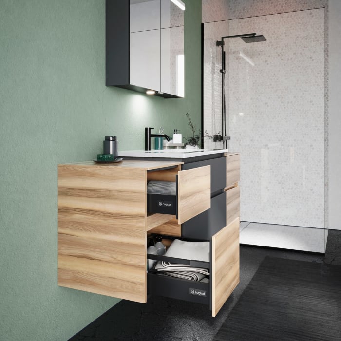 burgbad Lin20 Unterschrank 40 cm, 1 Auszug, 1 Schublade