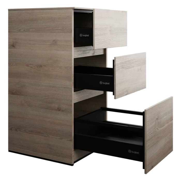 burgbad Lin20 Unterschrank 40 cm, 1 Auszug, 2 Schubladen