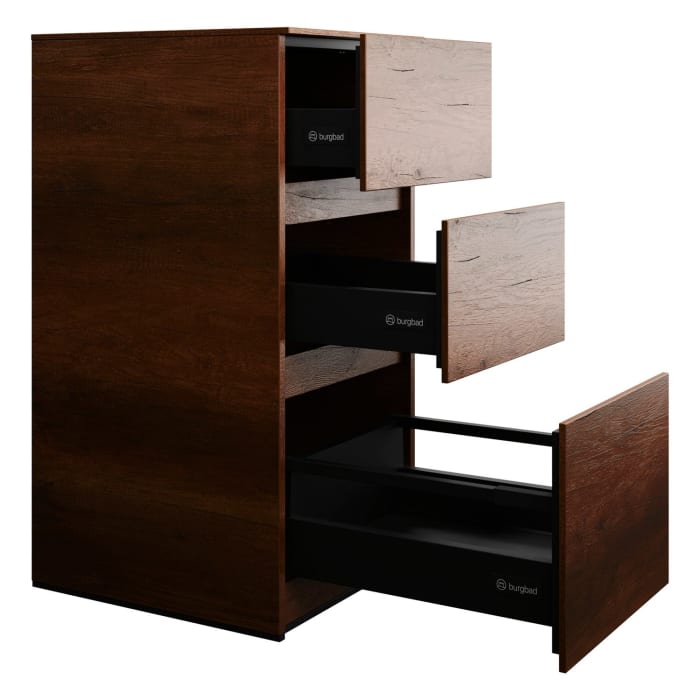 burgbad Lin20 Unterschrank 40 cm, 1 Auszug, 2 Schubladen