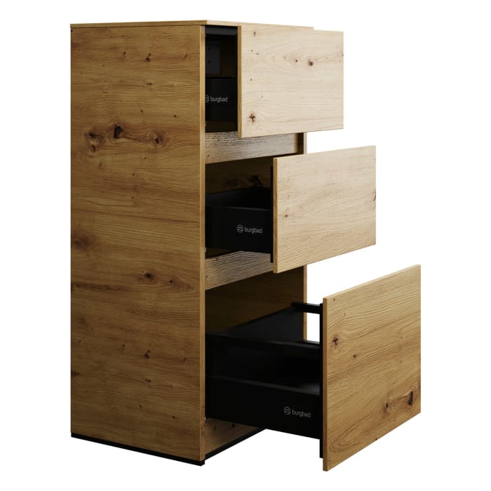 burgbad Lin20 Unterschrank 40 cm, 1 Auszug, 2 Schubladen