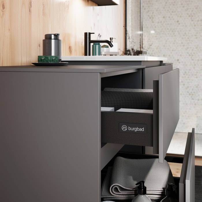 burgbad Lin20 Unterschrank 60 cm, 1 Auszug, 1 Schublade