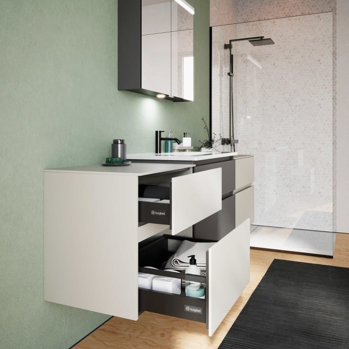 burgbad Lin20 Unterschrank 60 cm, 1 Auszug, 1 Schublade