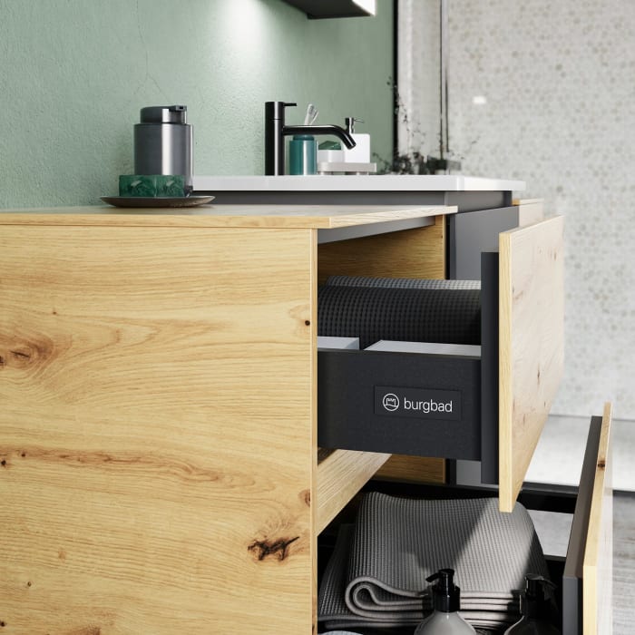 burgbad Lin20 Unterschrank 60 cm, 1 Auszug, 1 Schublade