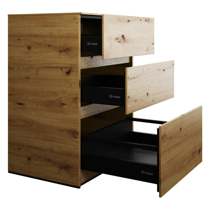 burgbad Lin20 Unterschrank 60 cm, 1 Auszug, 2 Schubladen