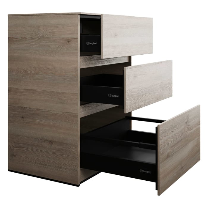 burgbad Lin20 Unterschrank 60 cm, 1 Auszug, 2 Schubladen