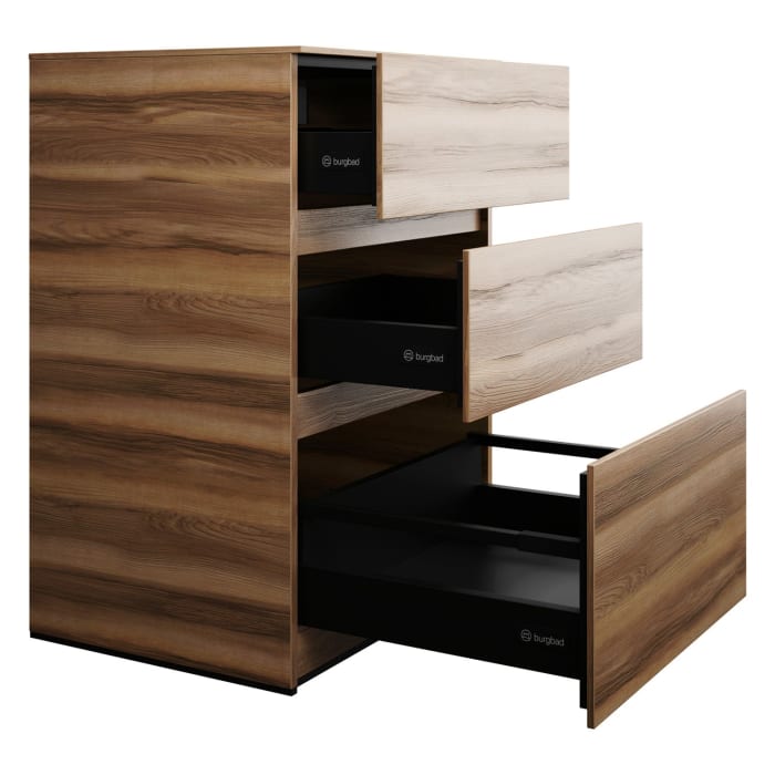 burgbad Lin20 Unterschrank 60 cm, 1 Auszug, 2 Schubladen