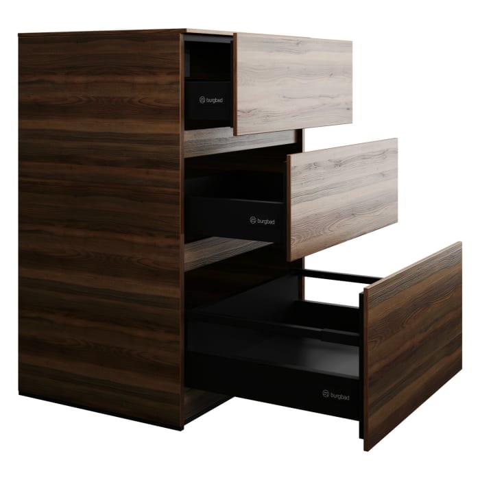 burgbad Lin20 Unterschrank 60 cm, 1 Auszug, 2 Schubladen