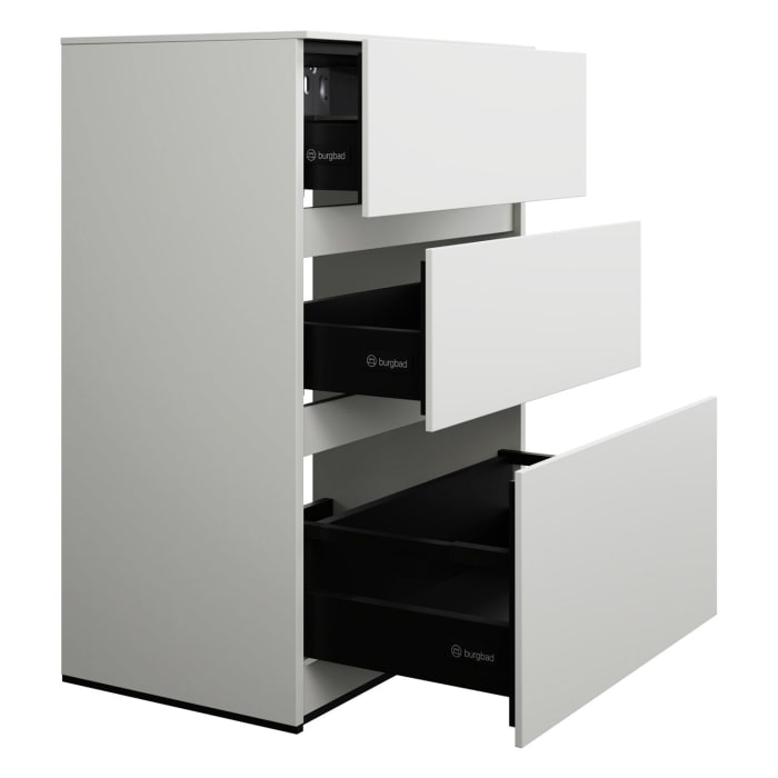 burgbad Lin20 Unterschrank 60 cm, 1 Auszug, 2 Schubladen