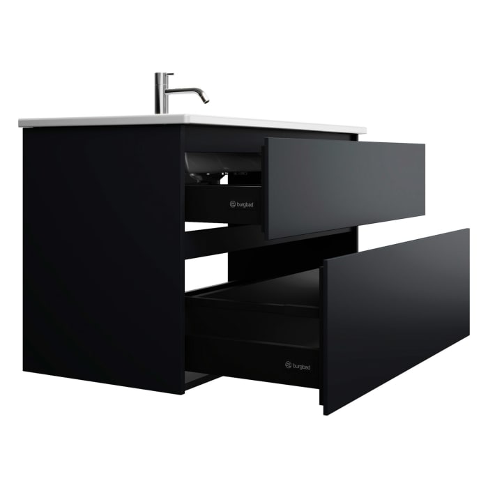 burgbad Lin20 Waschtischunterschrank mit Keramik-Waschtisch 103 cm, 2 Auszüge