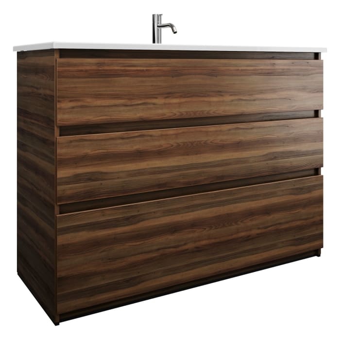 burgbad Lin20 Waschtischunterschrank mit Keramik-Waschtisch 123 cm, 3 Auszüge