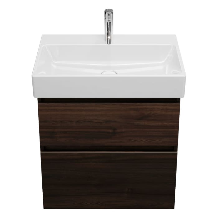 burgbad Lin20 Waschtischunterschrank mit Keramik-Waschtisch 63 cm, 2 Auszüge