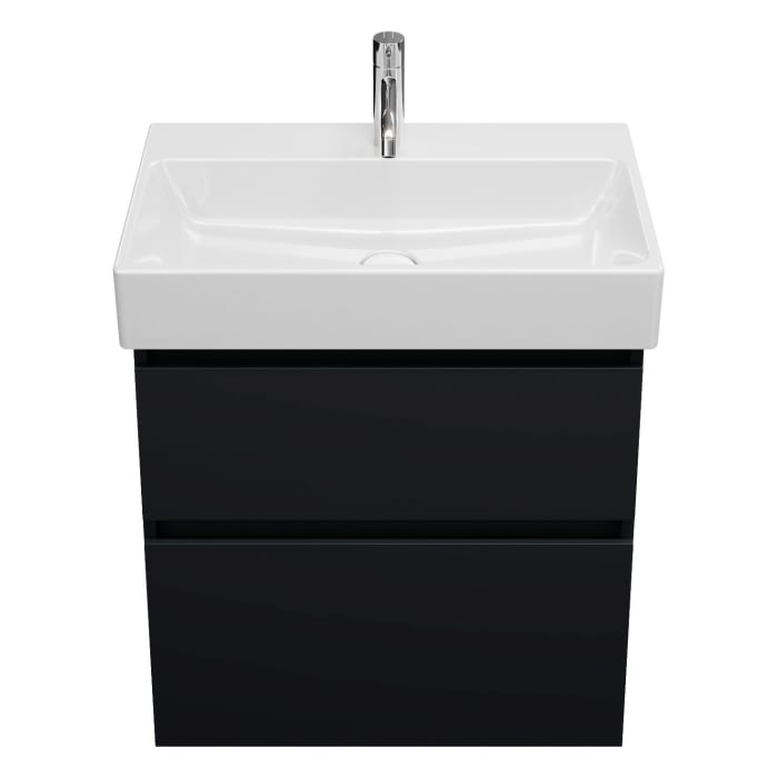 burgbad Lin20 Waschtischunterschrank mit Keramik-Waschtisch 63 cm, 2 Auszüge