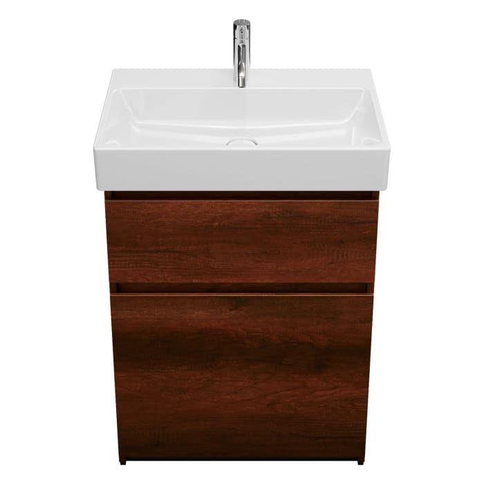 burgbad Lin20 Waschtischunterschrank mit Keramik-Waschtisch 63 cm, 2 Auszüge