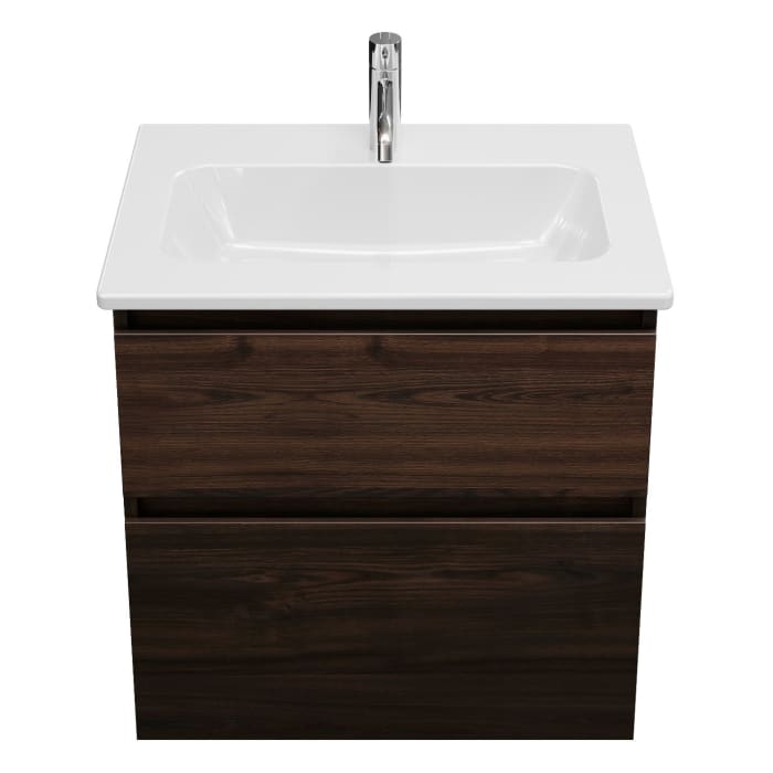 burgbad Lin20 Waschtischunterschrank mit Keramik-Waschtisch 63 cm, 2 Auszüge