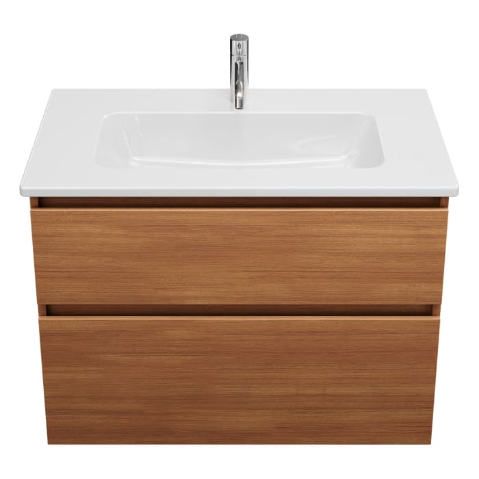 burgbad Lin20 Waschtischunterschrank mit Keramik-Waschtisch 83 cm, 2 Auszüge