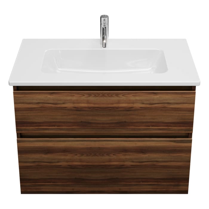 burgbad Lin20 Waschtischunterschrank mit Keramik-Waschtisch 83 cm, 2 Auszüge