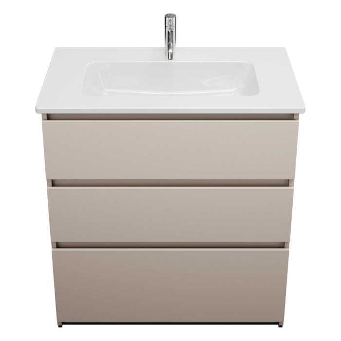 burgbad Lin20 Waschtischunterschrank mit Keramik-Waschtisch 83 cm, 3 Auszüge