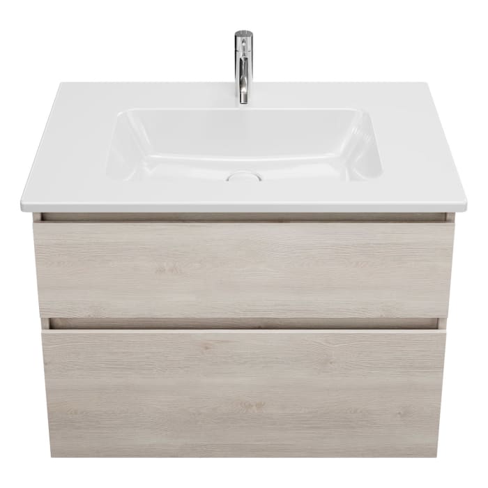 burgbad Lin20 Waschtischunterschrank mit Keramik-Waschtisch 83 cm, 2 Auszüge