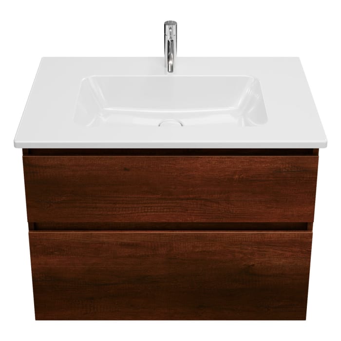 burgbad Lin20 Waschtischunterschrank mit Keramik-Waschtisch 83 cm, 2 Auszüge