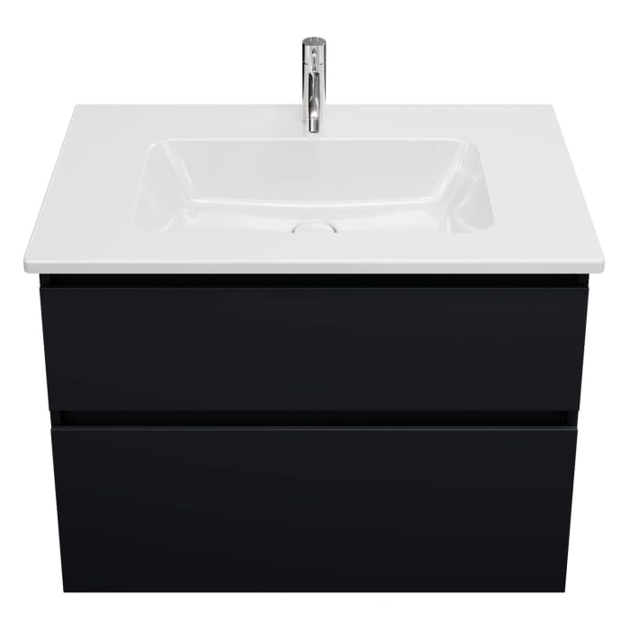 burgbad Lin20 Waschtischunterschrank mit Keramik-Waschtisch 83 cm, 2 Auszüge