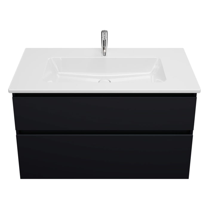 burgbad Lin20 Waschtischunterschrank mit Keramik-Waschtisch 103 cm, 2 Auszüge