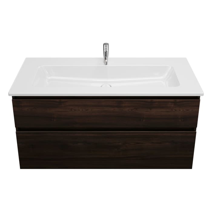 burgbad Lin20 Waschtischunterschrank mit Keramik-Waschtisch 123 cm, 2 Auszüge