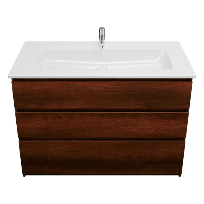 burgbad Lin20 Waschtischunterschrank mit Keramik-Waschtisch 123 cm, 3 Auszüge