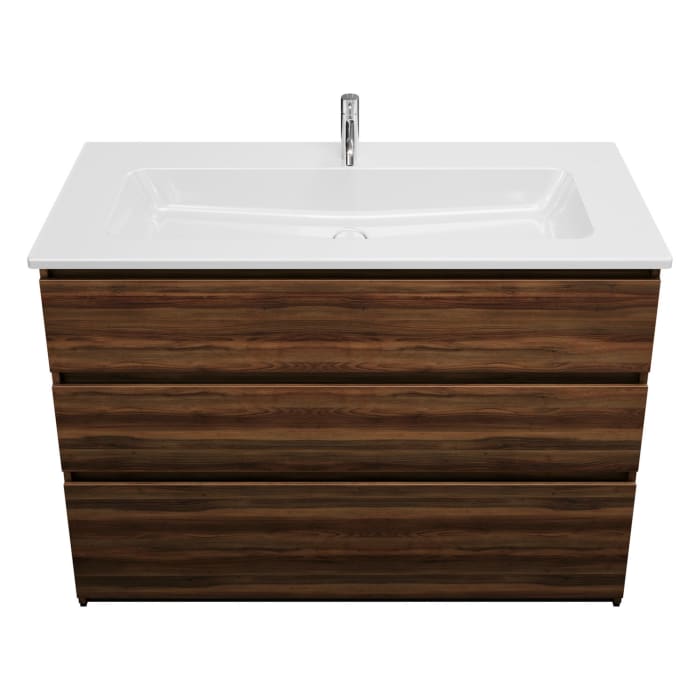 burgbad Lin20 Waschtischunterschrank mit Keramik-Waschtisch 123 cm, 3 Auszüge