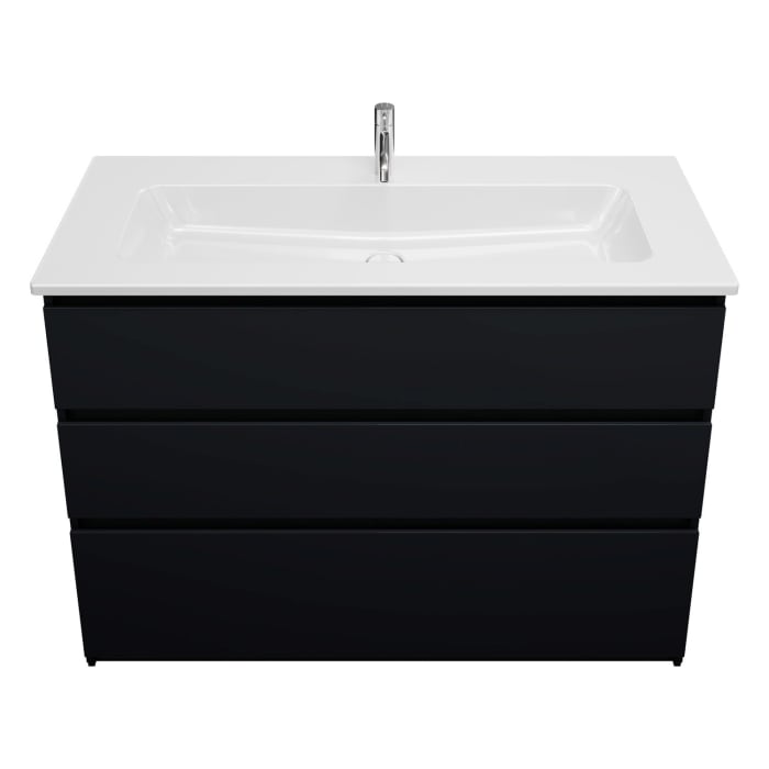 burgbad Lin20 Waschtischunterschrank mit Keramik-Waschtisch 123 cm, 3 Auszüge