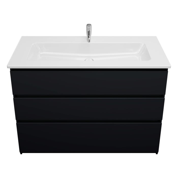 burgbad Lin20 Waschtischunterschrank mit Keramik-Waschtisch 123 cm, 3 Auszüge