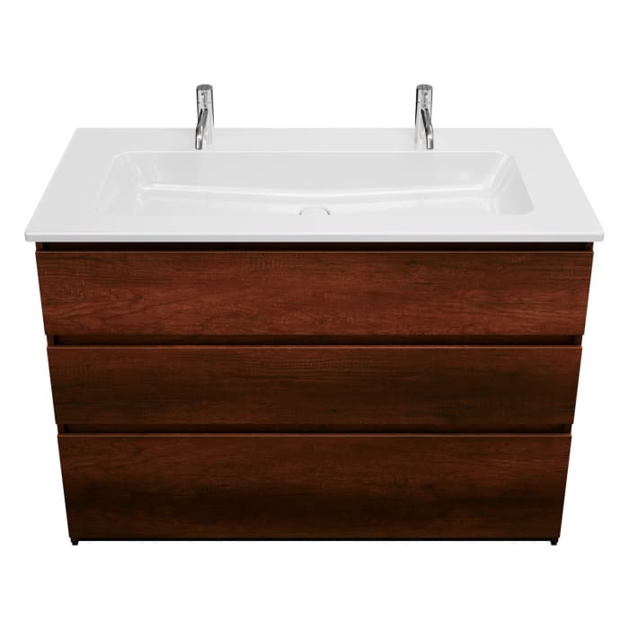 burgbad Lin20 Waschtischunterschrank mit Keramik-Waschtisch 123 cm, 3 Auszüge