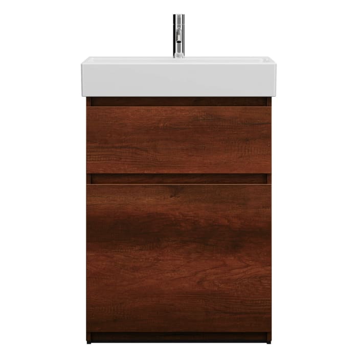 burgbad Lin20 Waschtischunterschrank mit Keramik-Waschtisch 63 cm, 2 Auszüge