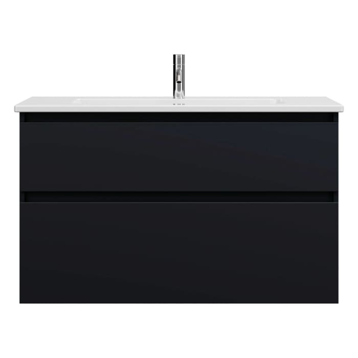 burgbad Lin20 Waschtischunterschrank mit Keramik-Waschtisch 103 cm, 2 Auszüge