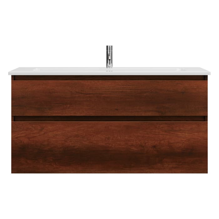 burgbad Lin20 Waschtischunterschrank mit Keramik-Waschtisch 123 cm, 2 Auszüge