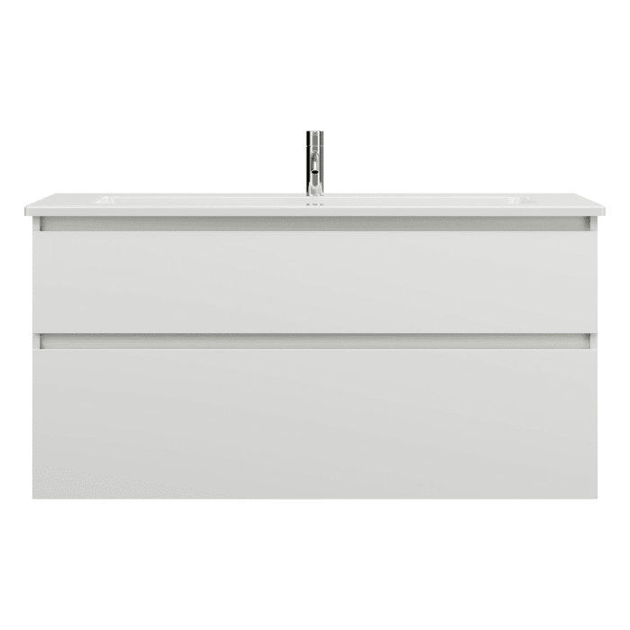 burgbad Lin20 Waschtischunterschrank mit Keramik-Waschtisch 123 cm, 2 Auszüge