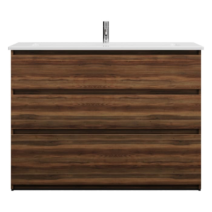 burgbad Lin20 Waschtischunterschrank mit Keramik-Waschtisch 123 cm, 3 Auszüge