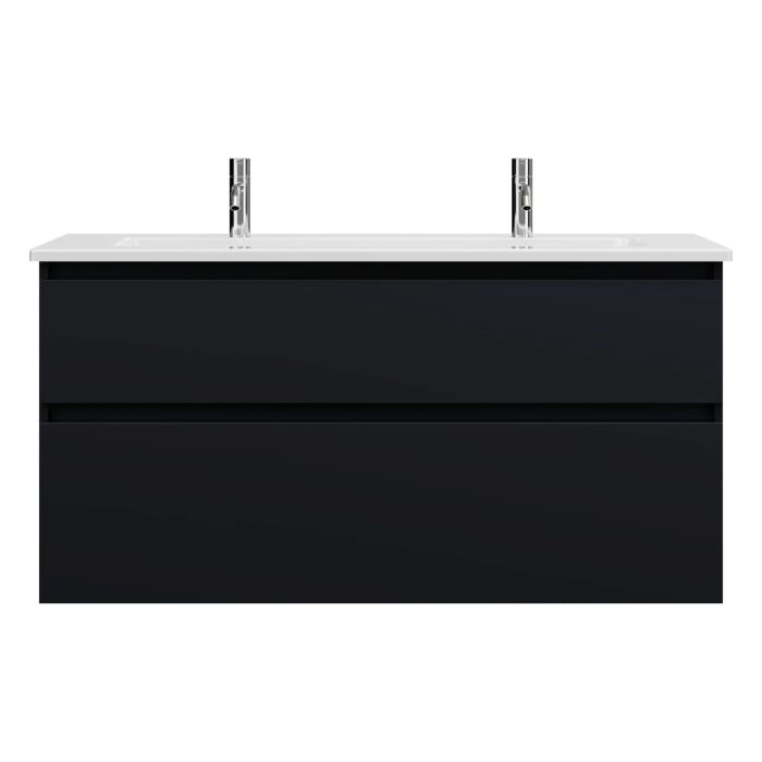 burgbad Lin20 Waschtischunterschrank mit Keramik-Waschtisch 123 cm, 2 Auszüge