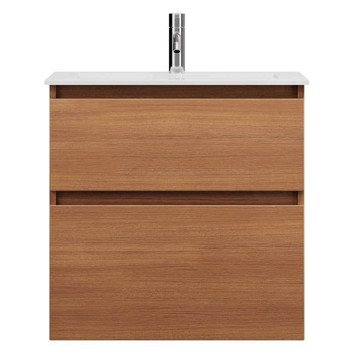 burgbad Lin20 Waschtischunterschrank mit Mineralguss-Waschtisch 62 cm, 2 Auszüge