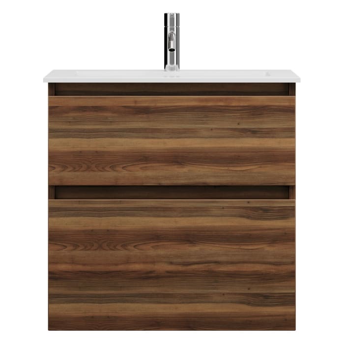 burgbad Lin20 Waschtischunterschrank mit Mineralguss-Waschtisch 62 cm, 2 Auszüge