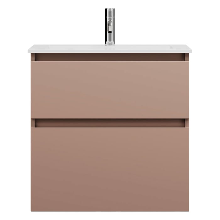 burgbad Lin20 Waschtischunterschrank mit Mineralguss-Waschtisch 62 cm, 2 Auszüge