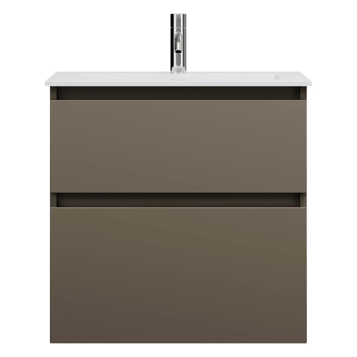 burgbad Lin20 Waschtischunterschrank mit Mineralguss-Waschtisch 62 cm, 2 Auszüge