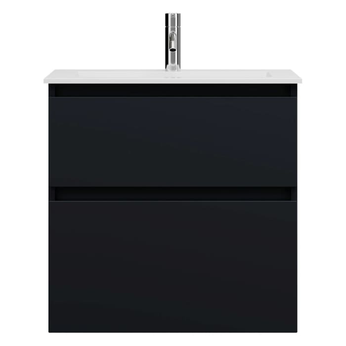 burgbad Lin20 Waschtischunterschrank mit Mineralguss-Waschtisch 62 cm, 2 Auszüge