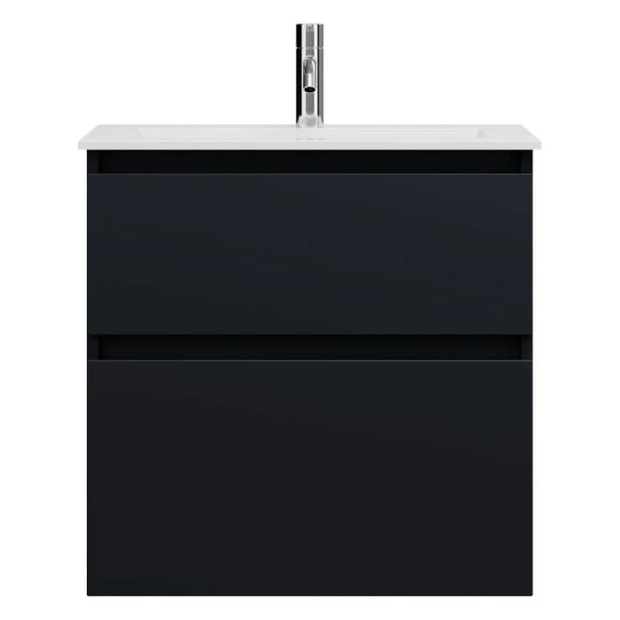 burgbad Lin20 Waschtischunterschrank mit Mineralguss-Waschtisch 62 cm, 2 Auszüge