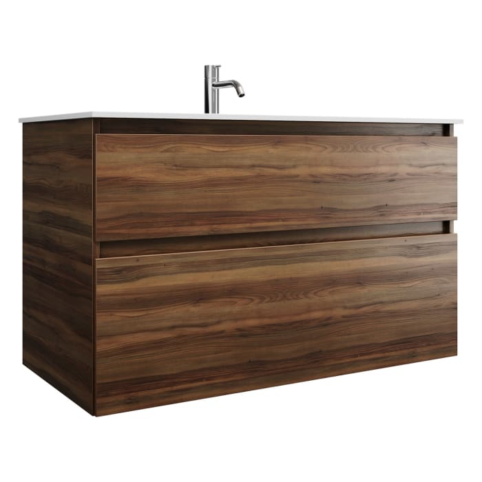 burgbad Lin20 Waschtischunterschrank mit Mineralguss-Waschtisch 102 cm, 2 Auszüge