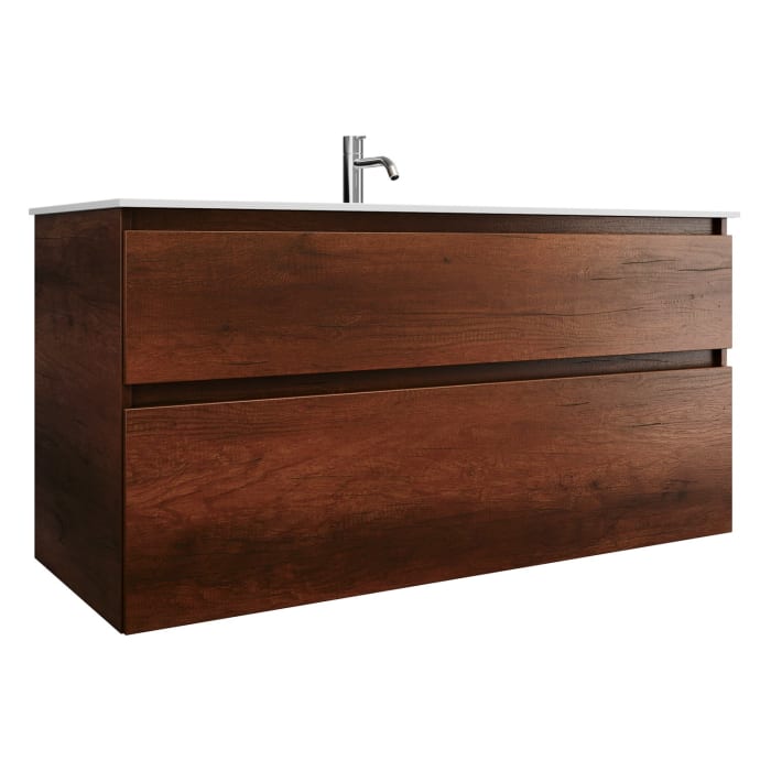 burgbad Lin20 Waschtischunterschrank mit Mineralguss-Waschtisch 122 cm, 2 Auszüge