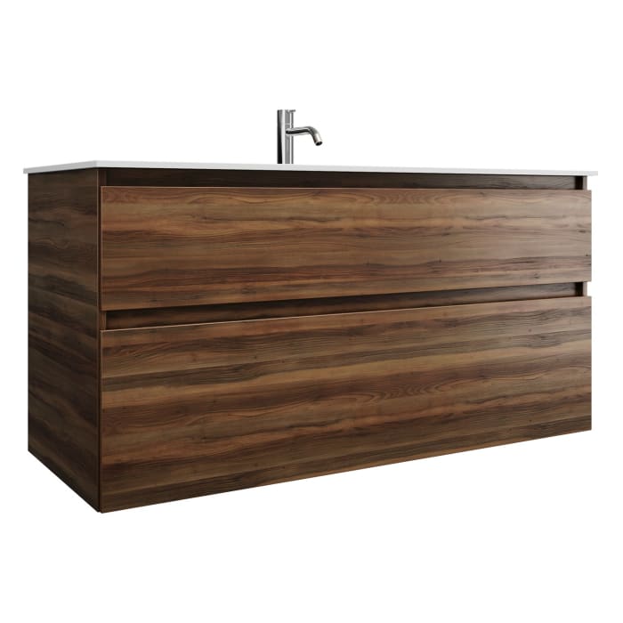 burgbad Lin20 Waschtischunterschrank mit Mineralguss-Waschtisch 122 cm, 2 Auszüge