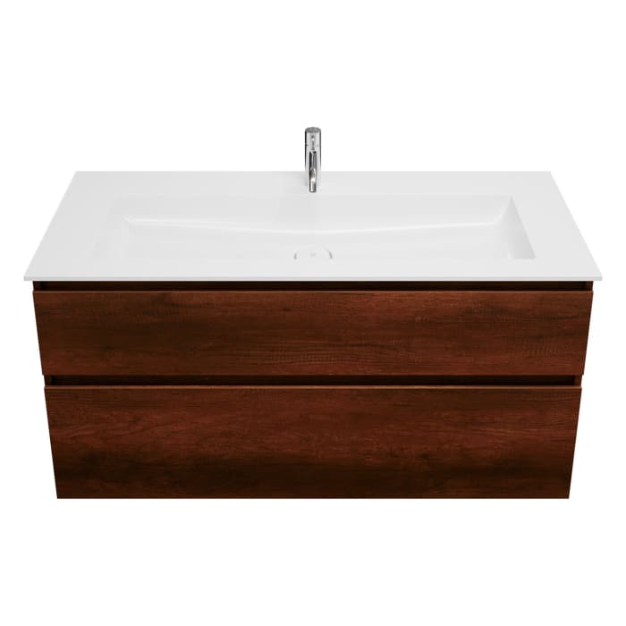 burgbad Lin20 Waschtischunterschrank mit Mineralguss-Waschtisch 122 cm, 2 Auszüge